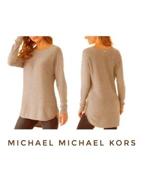 Michael Kors Camel Tunic Sweater Dolman Sleeve - Small